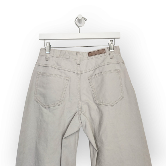 Vintage Bill Blass Off White Gray High Waisted Tapered Leg Pants 4 - Picture 7 of 9